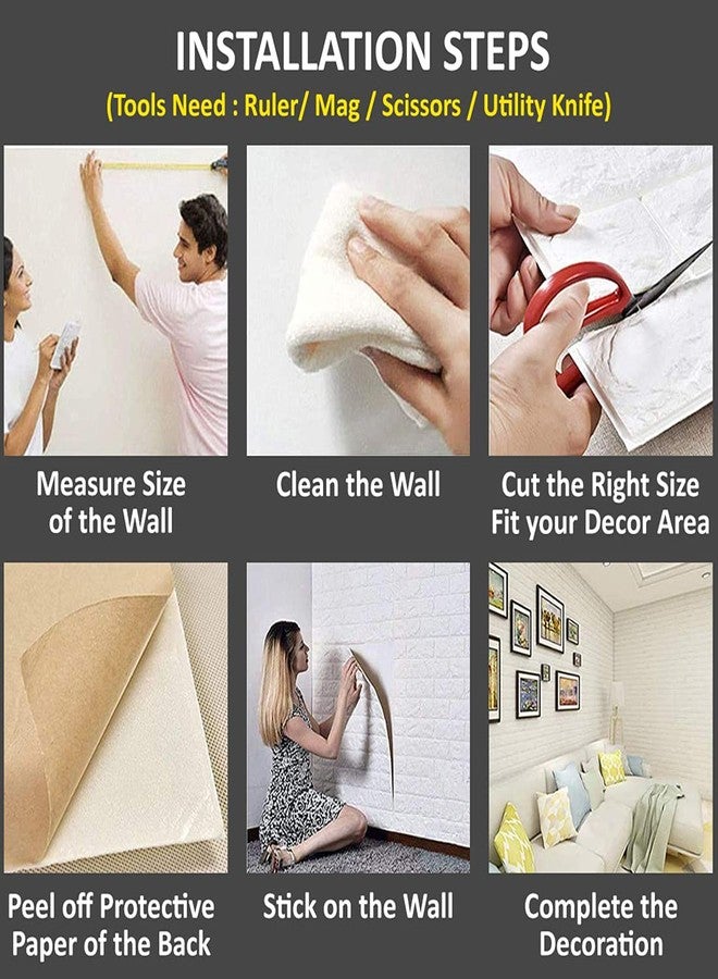 Wembley Self Adhesive Wallpaper for Wall Bedroom Wall Sticker Room Decoration Wall Tiles for Living Room 3D Foam Panels - 8MM 4 Pcs. - White - Image 5